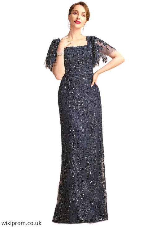 Claire Sheath/Column Square Floor-Length Lace Mother of the Bride Dress With Sequins SWK126P0021665