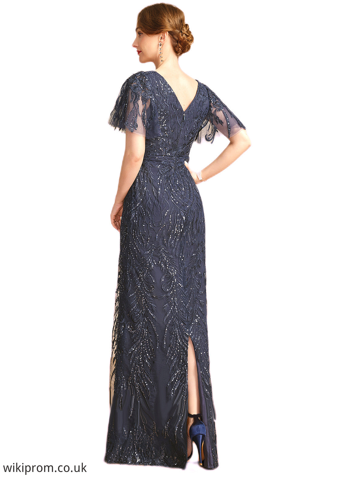 Claire Sheath/Column Square Floor-Length Lace Mother of the Bride Dress With Sequins SWK126P0021665