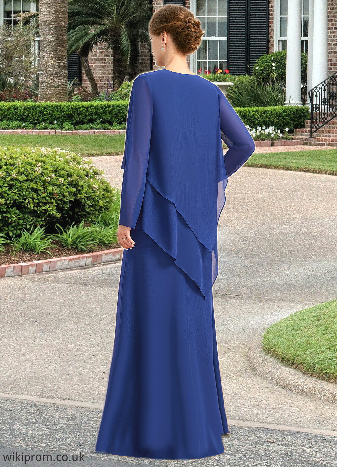 Britney A-line Scoop Floor-Length Chiffon Mother of the Bride Dress With Beading Sequins SWK126P0021920