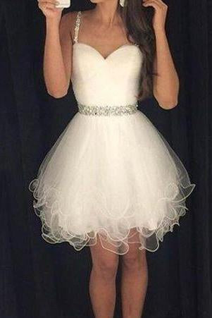 Amazing Tulle Spaghetti Straps Homecoming Dresses WK445