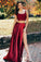 Slit Two Pieces Prom Dresses Lace Bodice Sexy Dress