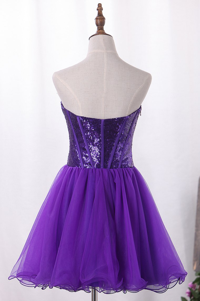 Lovely A Line Sweetheart Homecoming Dresses With Rhinestones Short/Mini