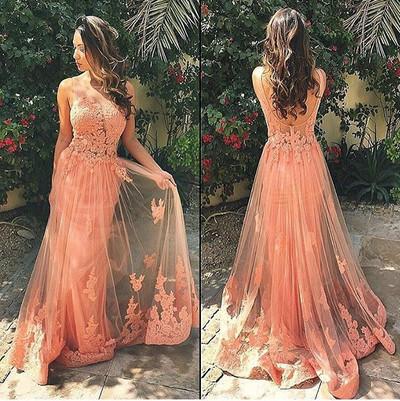 Lace Prom Dresses Long Prom Dress Dresses For Prom Coral Prom Dress Charming Party Dress BD154