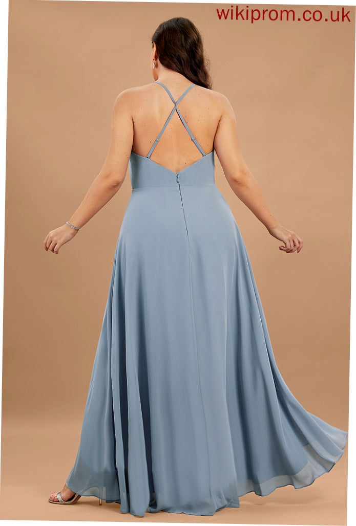 Chiffon A-Line Rosalind Prom Dresses V-neck Asymmetrical
