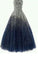 Best Ball Gown Strapless Floor Length Tulle Navy Blue Prom/Evening Dresses with Beading WK858