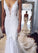 Appliques V-Neck Elegant Mermaid Open-Back Wedding Dresses WK281