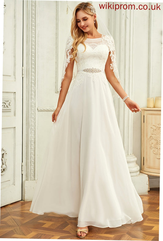 Wedding Dresses Chiffon With Dress Neck Wedding Scoop Floor-Length Sequins Lace Lilliana