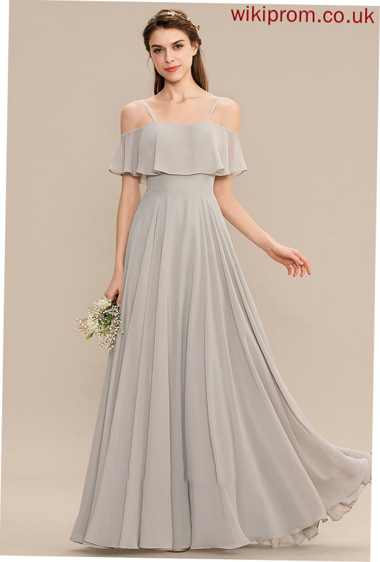 Floor-Length Neckline Off-the-Shoulder Straps Fabric A-Line Silhouette Length Jeanie V-Neck A-Line/Princess Natural Waist Bridesmaid Dresses