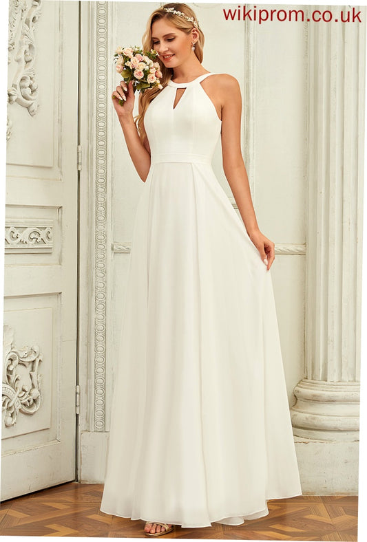 Chiffon Dress Charity Floor-Length Wedding Dresses A-Line Wedding Scoop