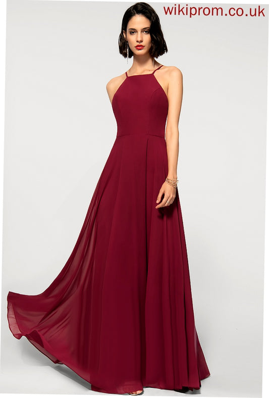 Floor-Length Prom Dresses A-Line Square Brynlee Chiffon