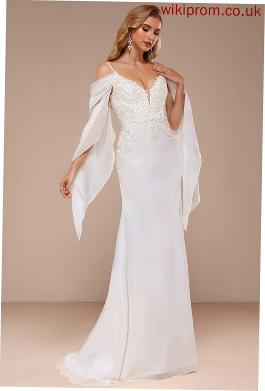 Chiffon Dress Train Sweep Lace Cold Wedding Dresses Wedding Miya Shoulder Trumpet/Mermaid