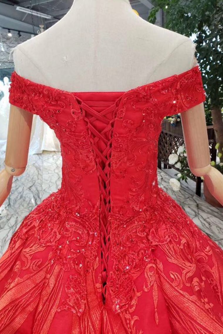 Quinceanera Dresses Off The Shoulder Lace Up Back Appliques&Beads