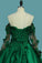 Off The Shoulder Long Sleeves Prom Dresses A-Line Satin With Applique And Beads