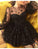 Cute Long Sleeve Tulle Above Knee Homecoming Dresses with Stars Short Dresses WK780