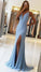 Charming Sleeveless A-line Side Slit Backless Long Prom Dresses