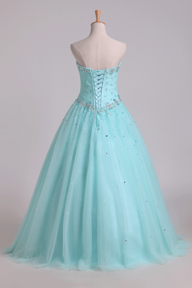 Quinceanera Dresses Pleated Bodice Sweetheart Ball Gown Floor-Length