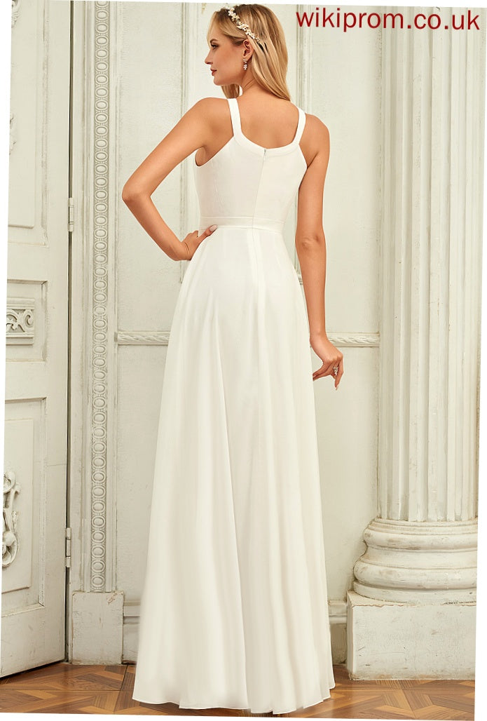 Chiffon Dress Charity Floor-Length Wedding Dresses A-Line Wedding Scoop