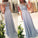 2024 New Arrival Beaded Scoop Handmade Stones Long A-Line Chiffon Prom Dresses WK176