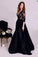 Black prom dress A-line evening dresses Long prom dress Dress for Prom prom dress SVD304