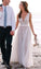 Beach New Style Elegant Modest V-Neck A-Line Backless Tulle Wedding Dresses WK199