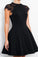 Homecoming Dresses Black Scoop Short/Mini Cap Sleeves