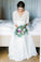 3/4 Sleeve See Through Backless Lace Wedding Gowns Chiffon Rustic Wedding Dresses WK815