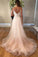Chic Spaghetti Straps V Back Sleeveless Tulle Floor Length A Line Wedding Dresses