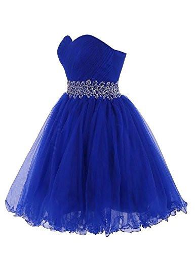 Sweetheart Short Blue Bridesmaid Dresses Homecoming Dresses WK769