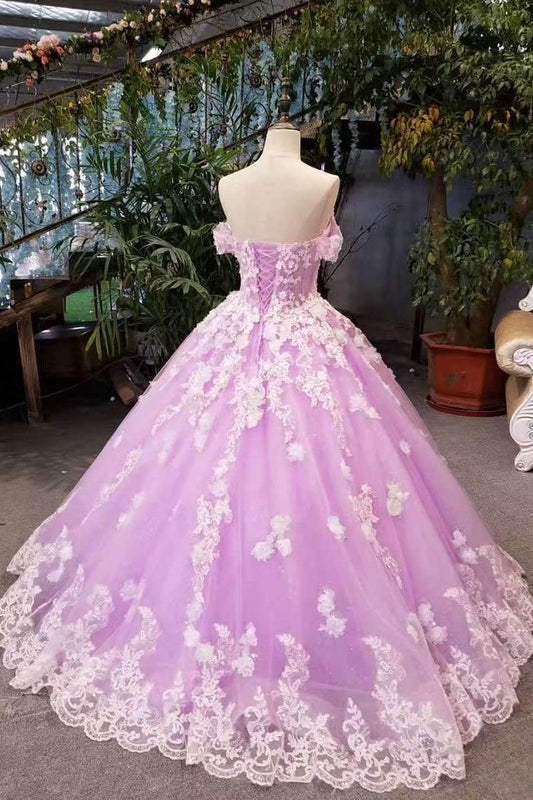 New Arrival Floral Wedding Dresses A-Line Floor Length Lace Up Off The Shoulder With Beads And Appliques