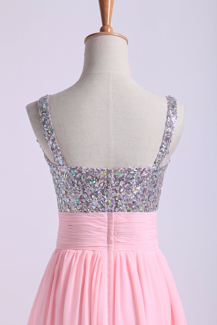 Homecoming Dresses Straps Chiffon Short With Beading