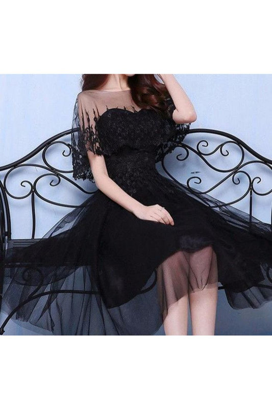 New Arrival Homecoming Dresses Sweetheart Tulle With Applique And Cape