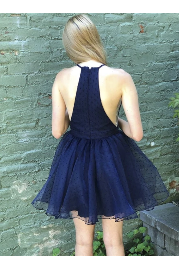 Halter Simple Mini Short Homecoming Dresses Tulle