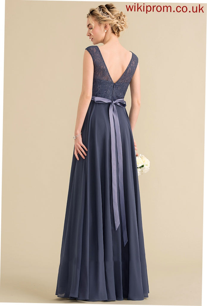 A-Line Neckline ScoopNeck Fabric Length Silhouette Embellishment Floor-Length Bow(s) Tiara Floor Length Sleeveless Bridesmaid Dresses