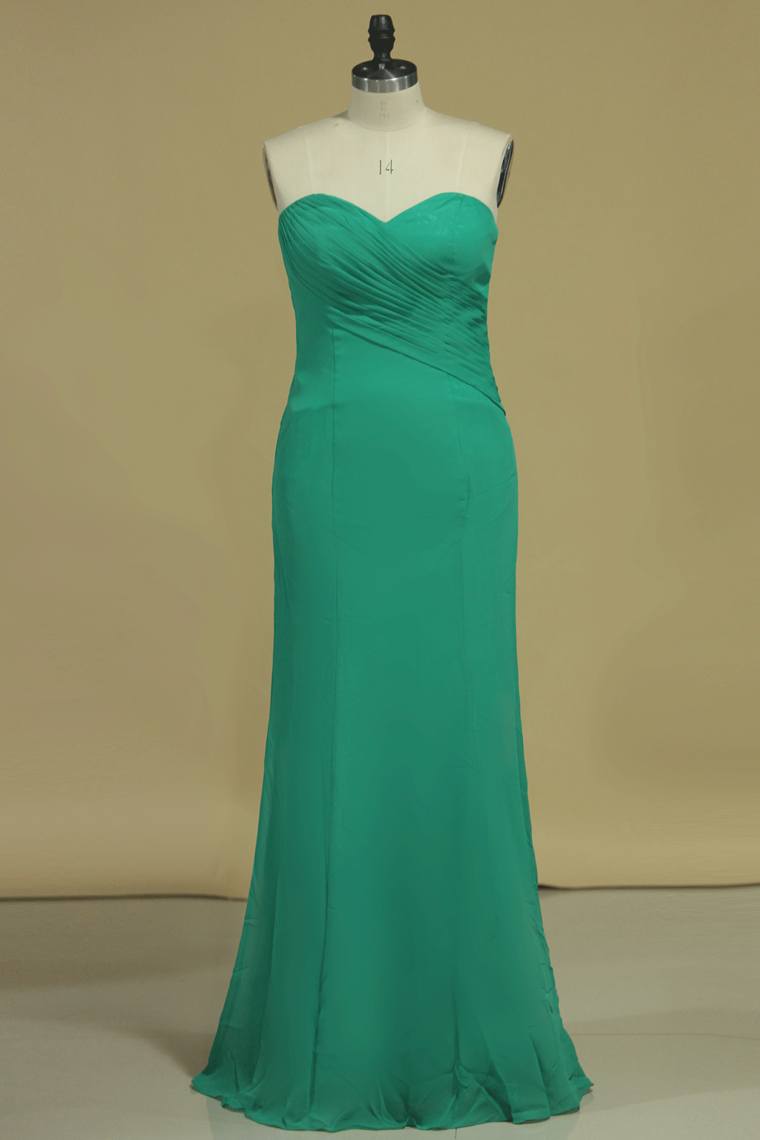 Sweetheart Sheath Bridesmaid Dress With Ruffles Chiffon