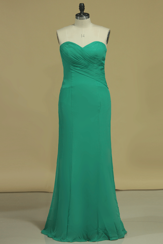 Sweetheart Sheath Bridesmaid Dress With Ruffles Chiffon