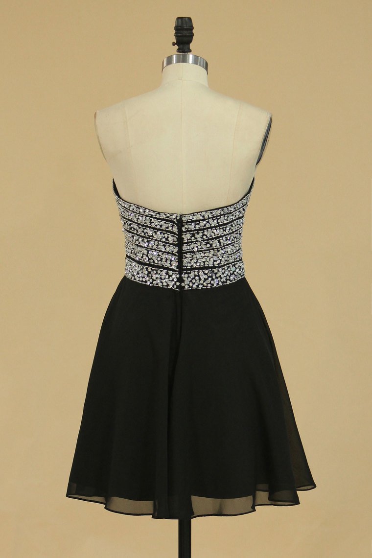 New Arrival Sweetheart Homecoming Dress Beaded Bodice Chiffon A Line