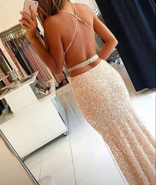 Sweetheart Sequin New Gorgeous Long Sweet 16 Gowns Mermaid Backless Prom Dresses WK20
