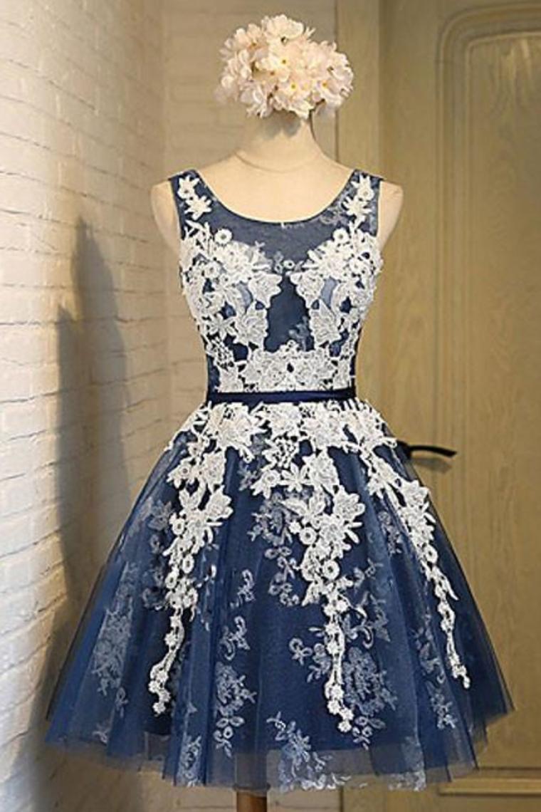 New Arrival Homecoming Dresses A Line Scoop Tulle With Applique