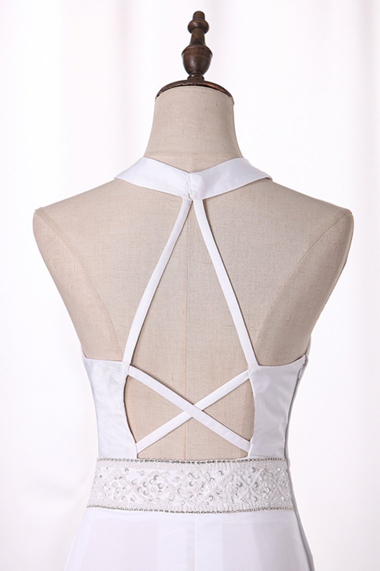 New Arrival Cocktail Dresses Halter Open Back Spandex With Beading