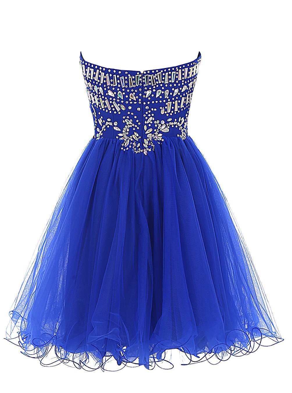 Cheap Blue Sweetheart Cute A-line Tulle Beading Short Mini Homecoming Dresses WK759