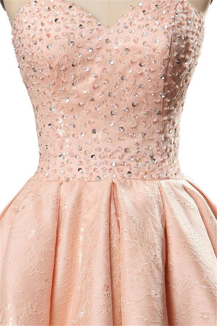 New Arrival Prom Dresses A Line Sweetheart Lace With Beading