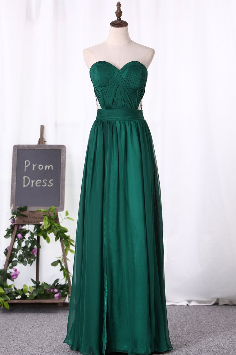 A Line Prom Dresses Chiffon Sweetheart With Applique And Ruffles