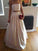 A-Line Gorgeous Two Piece Ivory Satin Long Strapless Floor-Length Prom Dresses WK151