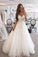 Elegant Floor Length Ivory Tulle Wedding Dresses Long Bridal Dresses