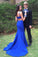 Simple Spaghetti Straps Long Open Back Royal Blue Prom Dresses For Teens