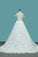 Off The Shoulder A Line Lace Wedding Dresses With Applique Chapel Train