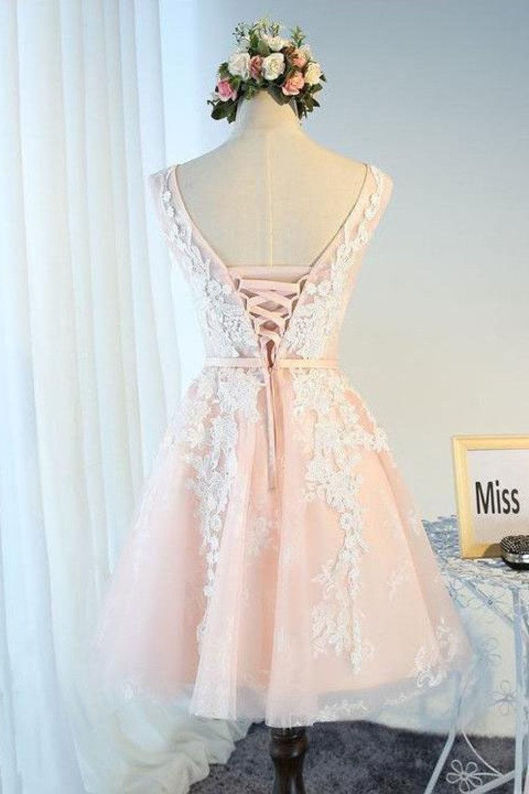 New Arrival Homecoming Dresses A Line Scoop Tulle With Applique