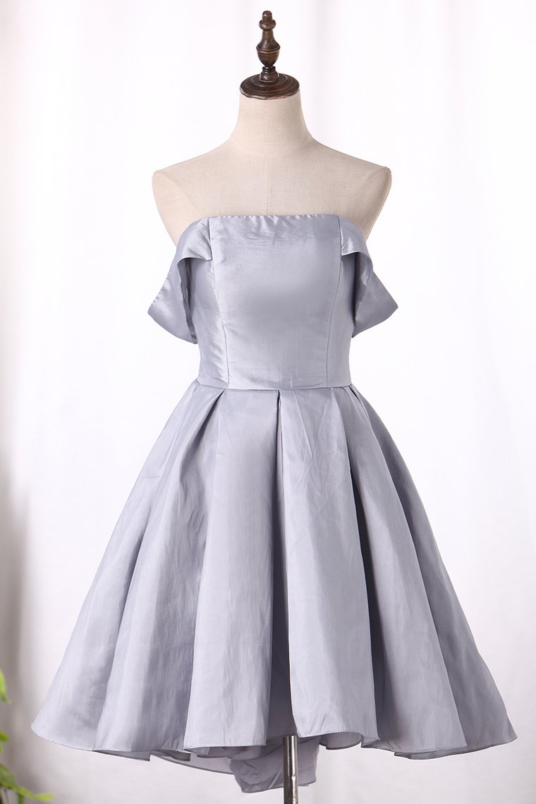 2024 A Line Off The Shoulder Taffeta Cocktail Dresses Asymmetrical