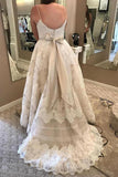 Plus Sizes Ivory Lace Open Back Long Modest Wedding Dresses Bridal Dresses