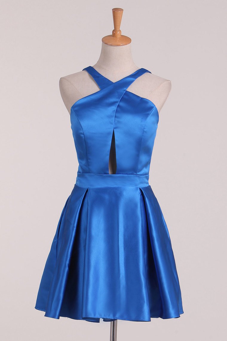 Homecoming Dresses Straps A Line Satin Short/Mini